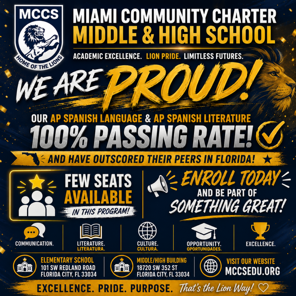 MCCS AP Spanish Language and AP Spanish Literature have achieved a 100% passing rate.